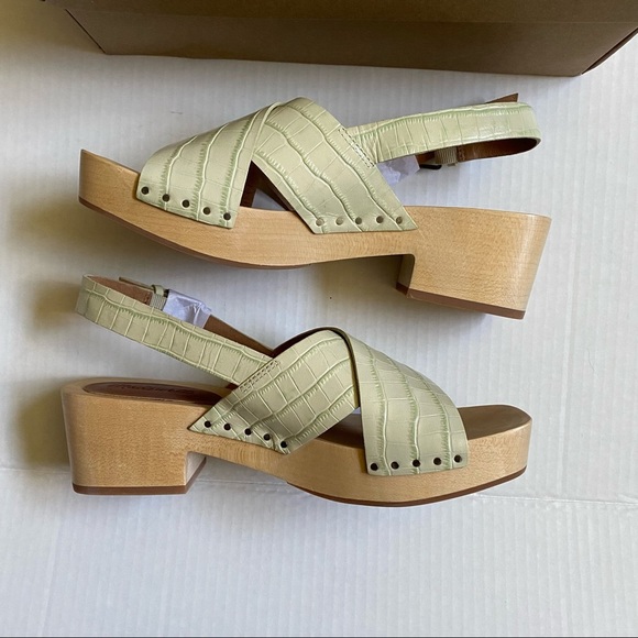 Madewell Farrah Croc Embossed Leather Slingback Clog NWT - Picture 11 of 16